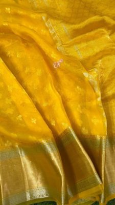 Fancy shades of organza sarees with blouse. (16)