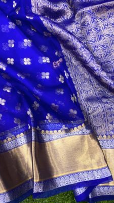 Fancy shades of organza sarees with blouse. (2)
