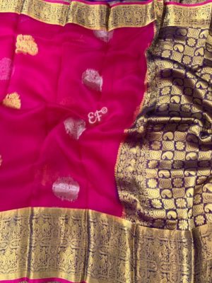 Fancy shades of organza sarees with blouse. (29)