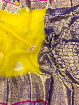 Fancy shades of organza sarees with blouse. (30)