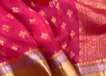 Fancy shades of organza sarees with blouse. (4)