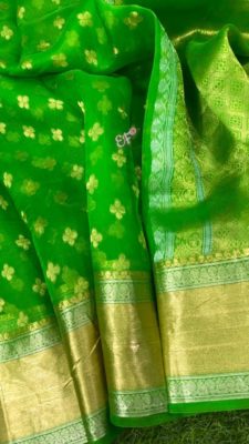 Fancy shades of organza sarees with blouse. (5)