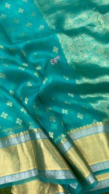 Fancy shades of organza sarees with blouse. (9)