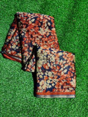 Latest floral chiffon sarees with border (9)