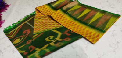 Latest ikkat sico sarees with border and blouse (13)
