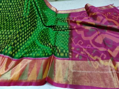 Latest ikkat sico sarees with border and blouse (18)