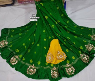 Latest pure georgette bandini print sarees (1)