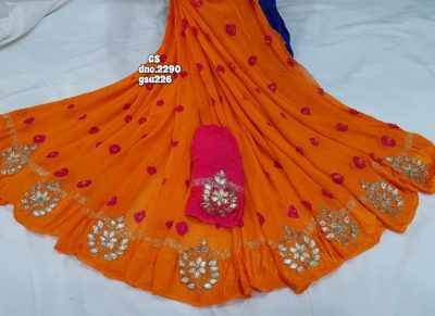 Latest pure georgette bandini print sarees (2)