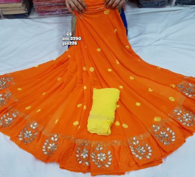 Latest pure georgette bandini print sarees (5)