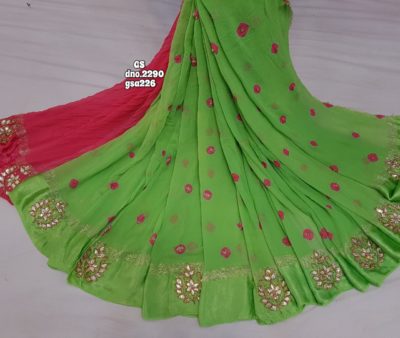 Latest pure georgette bandini print sarees (7)