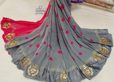 Latest pure georgette bandini print sarees (8)