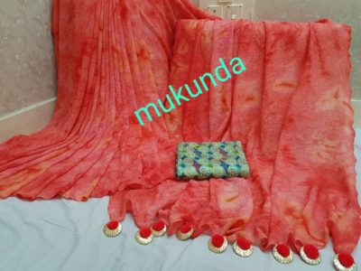 Latest wrinkle georgette chiffon sarees (10)