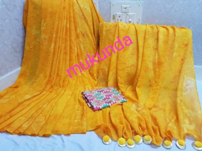 Latest wrinkle georgette chiffon sarees (9)