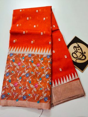 Pure banaras kora embroidary sarees (11)