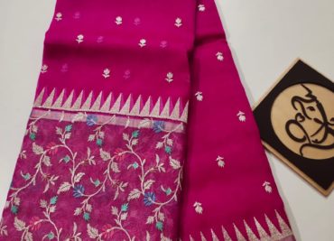 Pure banaras kora embroidary sarees (4)