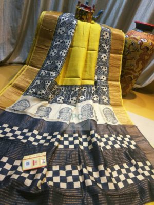 Pure ghachi tussar block printed sarees (13)