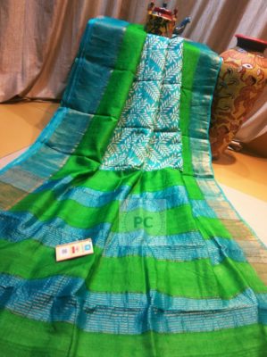 Pure ghachi tussar block printed sarees (2)