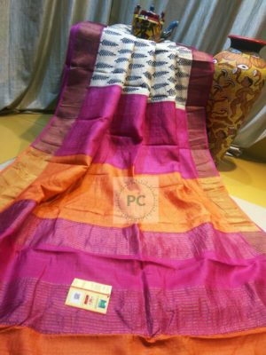 Pure ghachi tussar block printed sarees (4)