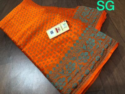 Pure handloom silk crepe sarees with blouse (1)