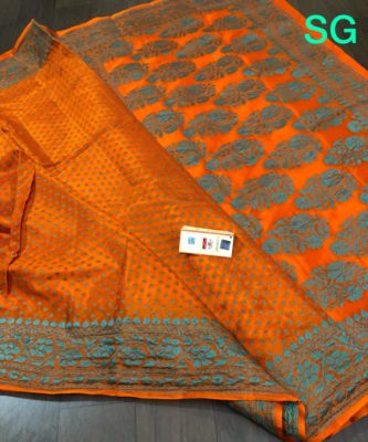 Pure handloom silk crepe sarees with blouse (14)