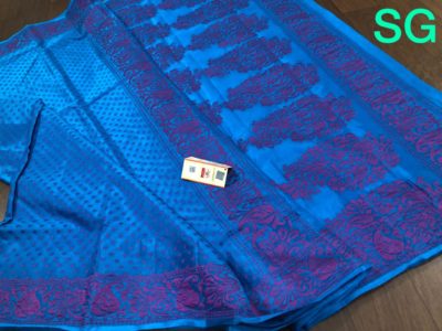 Pure handloom silk crepe sarees with blouse (2)
