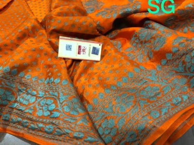 Pure handloom silk crepe sarees with blouse (5)
