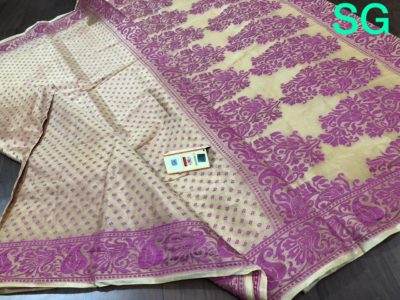 Pure handloom silk crepe sarees with blouse (6)