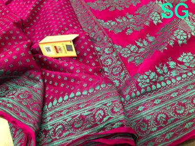 Pure handloom silk crepe sarees with blouse (7)