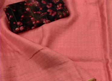 Pure jute checks silk sarees with designer blouse. (3)