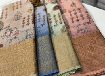 Pure soft maheshwari silk sarees with long borders (1)