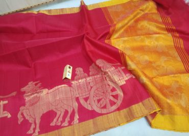 Rawsilk gold zari warli border sarees (1)