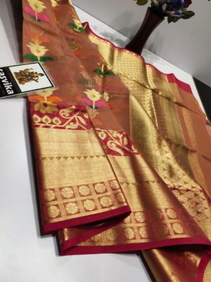 Rich organza sarees with pythani border (9)