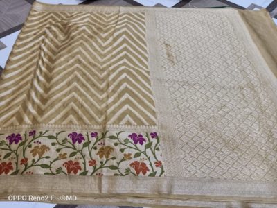 Semi chiffon silver weaving sarees withblouse (10)