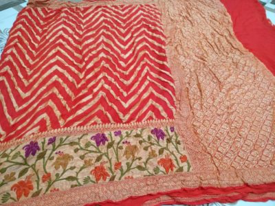 Semi chiffon silver weaving sarees withblouse (15)
