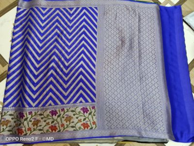 Semi chiffon silver weaving sarees withblouse (17)