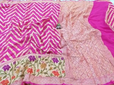 Semi chiffon silver weaving sarees with blouse (2)