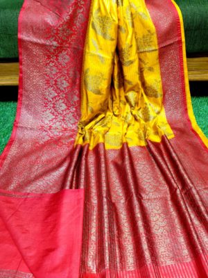 Semi silk dupion sarees with contrast border (12)