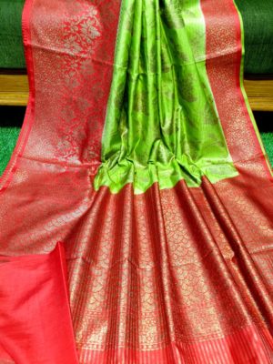 Semi silk dupion sarees with contrast border (14)