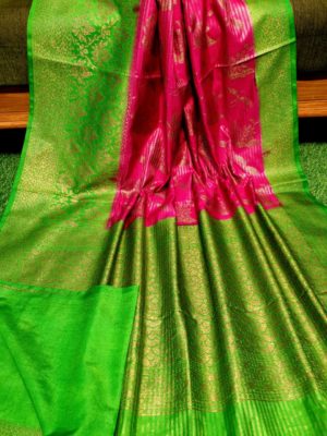 Semi silk dupion sarees with contrast border (15)