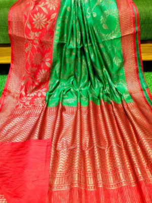 Semi silk dupion sarees with contrast border (26)
