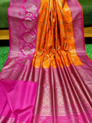 Semi silk dupion sarees with contrast border (8)
