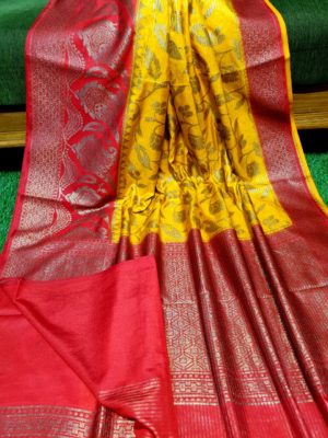 Semi silk dupion sarees with contrast border (9)