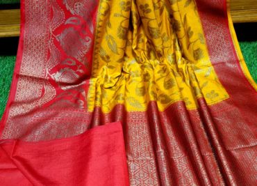 Semi silk dupion sarees with contrast border (9)