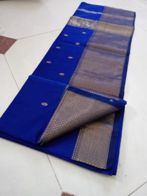 Silk cotton golden zari border sarees with blouse (10)