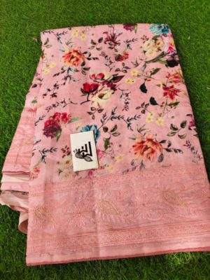 Soft tussar silk with heavy embroidary sarees (7)