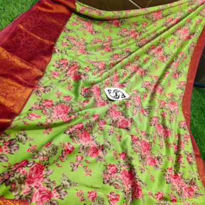 Tussar by cotton with banaras border sarees (5)