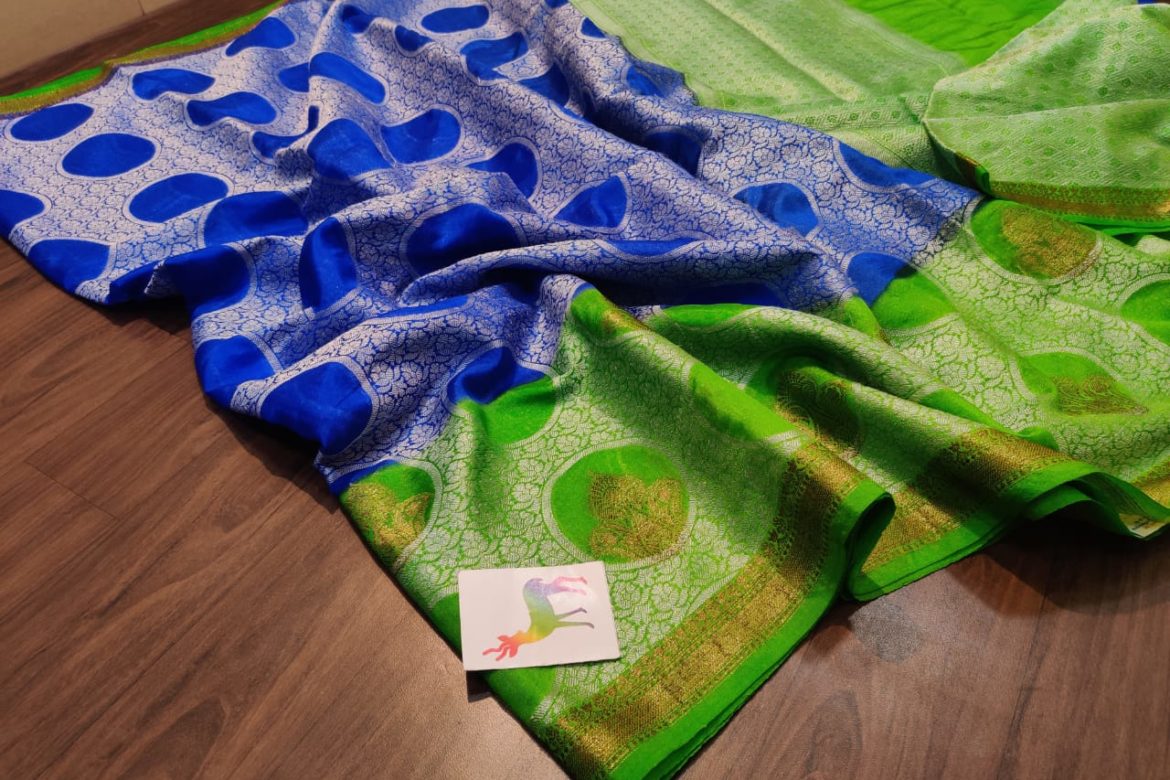 Banaras georgette sarees with blouse (2)