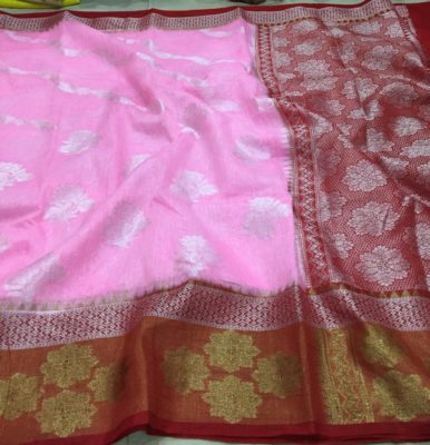 Banaras handloom linen silk sarees (10)