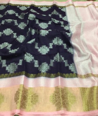 Banaras handloom linen silk sarees (12)