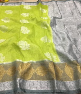 Banaras handloom linen silk sarees (15)